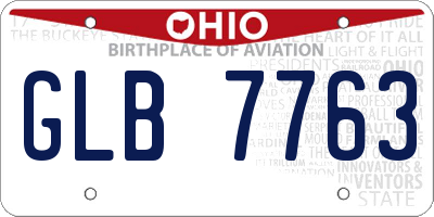 OH license plate GLB7763
