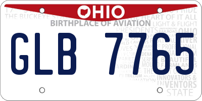 OH license plate GLB7765