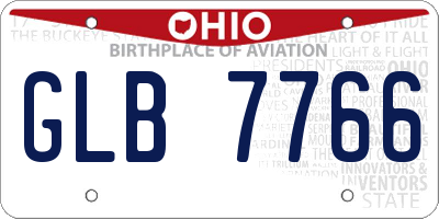 OH license plate GLB7766