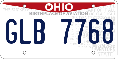 OH license plate GLB7768