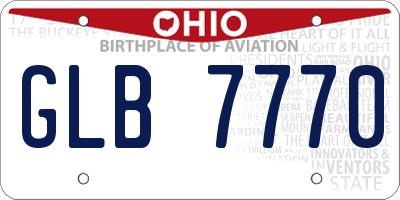 OH license plate GLB7770
