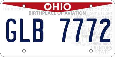 OH license plate GLB7772