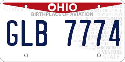 OH license plate GLB7774