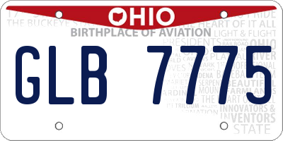 OH license plate GLB7775