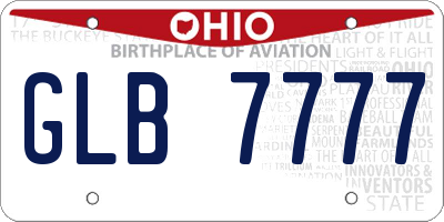 OH license plate GLB7777