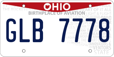 OH license plate GLB7778