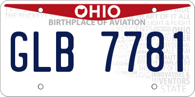 OH license plate GLB7781