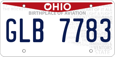OH license plate GLB7783