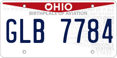 OH license plate GLB7784