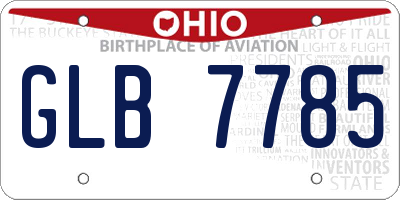 OH license plate GLB7785