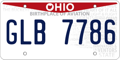 OH license plate GLB7786