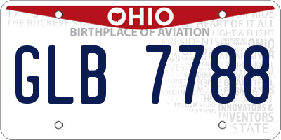 OH license plate GLB7788