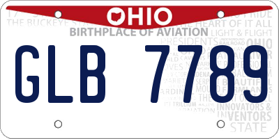 OH license plate GLB7789