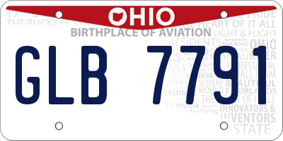 OH license plate GLB7791