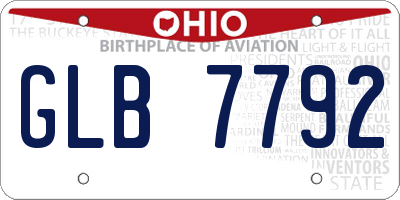 OH license plate GLB7792