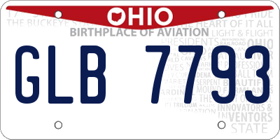 OH license plate GLB7793