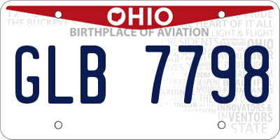 OH license plate GLB7798