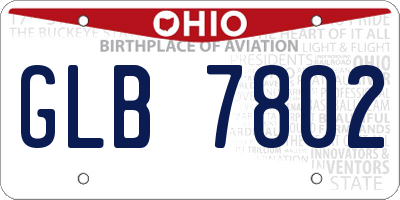 OH license plate GLB7802
