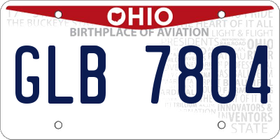 OH license plate GLB7804