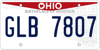 OH license plate GLB7807