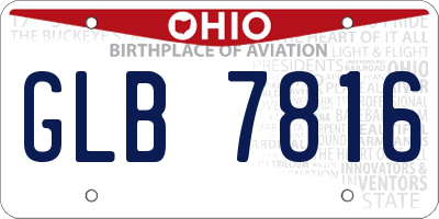 OH license plate GLB7816
