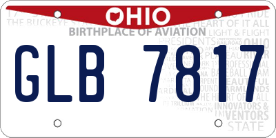 OH license plate GLB7817