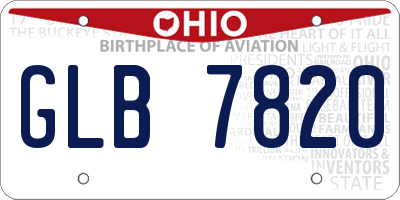 OH license plate GLB7820
