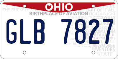 OH license plate GLB7827