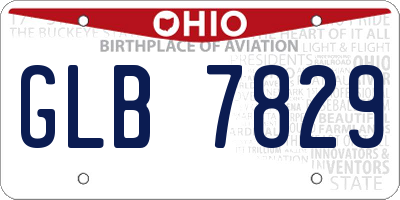 OH license plate GLB7829