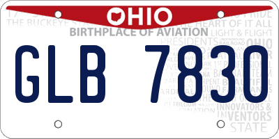 OH license plate GLB7830