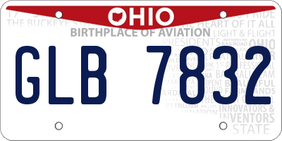 OH license plate GLB7832
