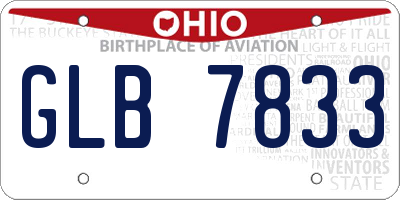 OH license plate GLB7833