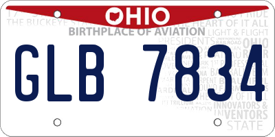 OH license plate GLB7834