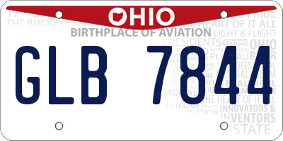 OH license plate GLB7844