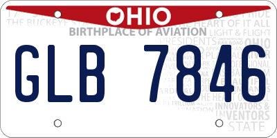 OH license plate GLB7846