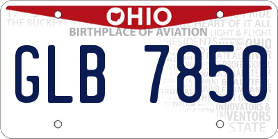 OH license plate GLB7850
