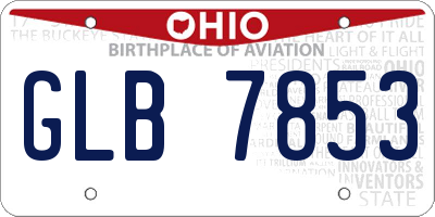 OH license plate GLB7853