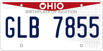 OH license plate GLB7855
