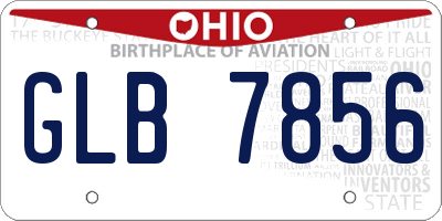 OH license plate GLB7856