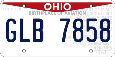 OH license plate GLB7858