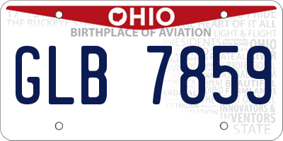OH license plate GLB7859
