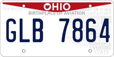 OH license plate GLB7864