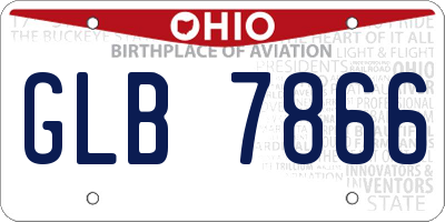 OH license plate GLB7866