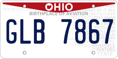 OH license plate GLB7867