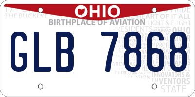 OH license plate GLB7868