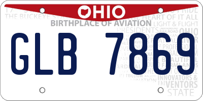 OH license plate GLB7869
