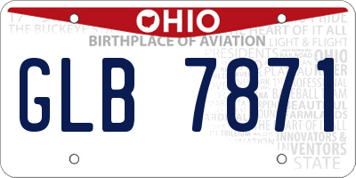 OH license plate GLB7871