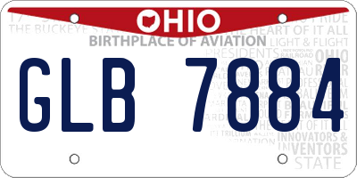 OH license plate GLB7884