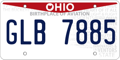 OH license plate GLB7885
