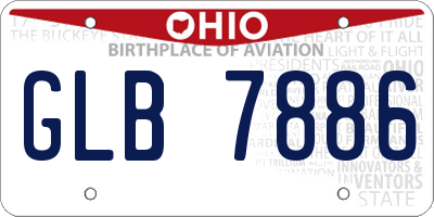 OH license plate GLB7886